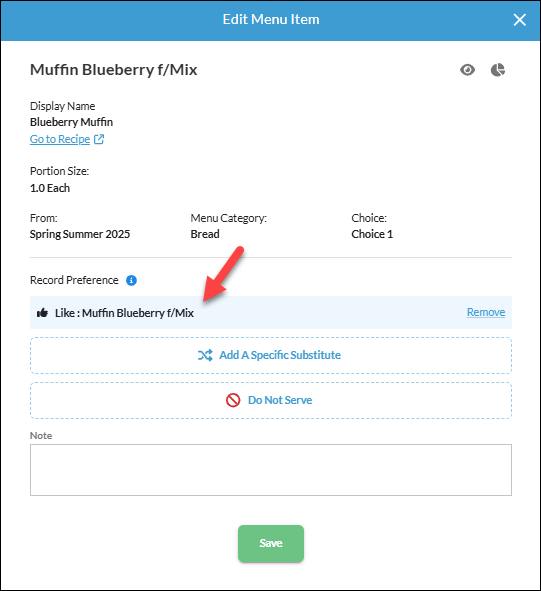 Tagging/Untagging a Food as a 