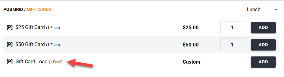 Creating a POS Gift Card Load Product to Load Gift Cards with Custom ...
