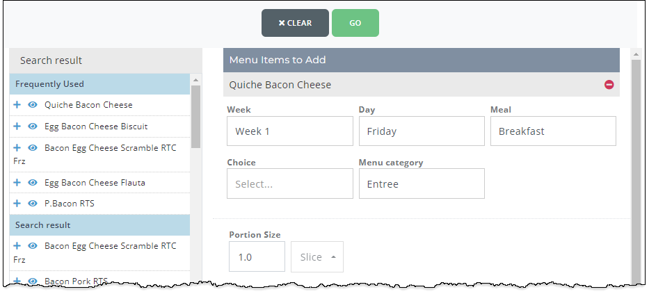 Adding Items to a Menu – MealSuite