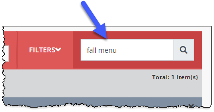 Working in the Menus Listing Screen – MealSuite